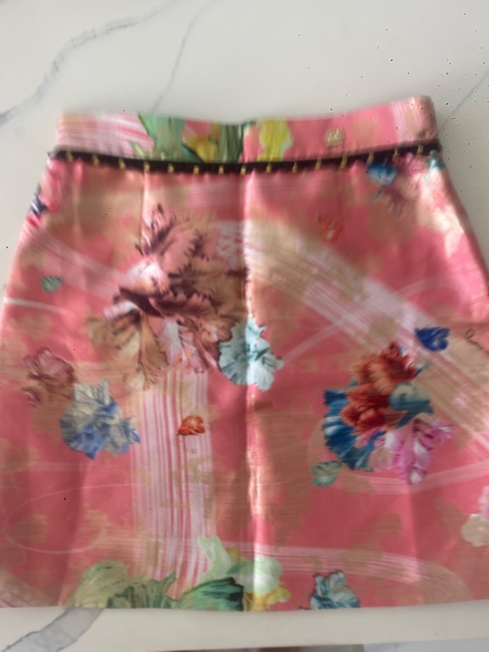 Roberto Cavalli Cavalli Class Pink Floral Mini Skirt | Luxury Italian Designer
